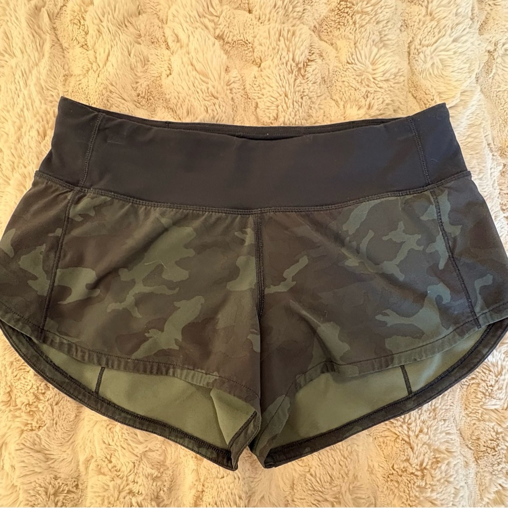lululemon athletica Black and Green Athletic Shorts
